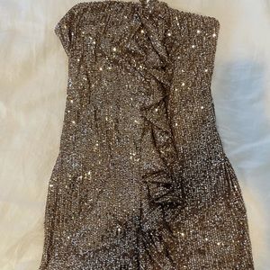 Imperial Sequins Gold Mini Dress